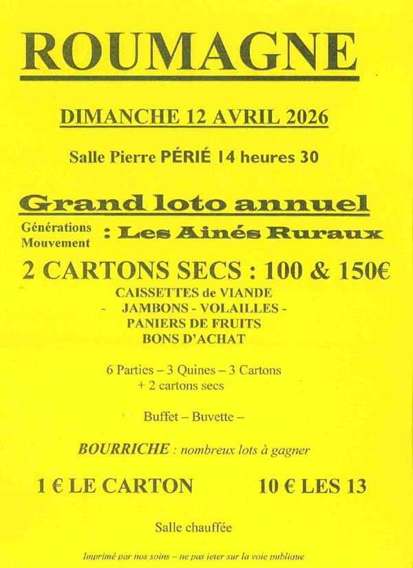 Loto de l'association Club des 3 paroisses