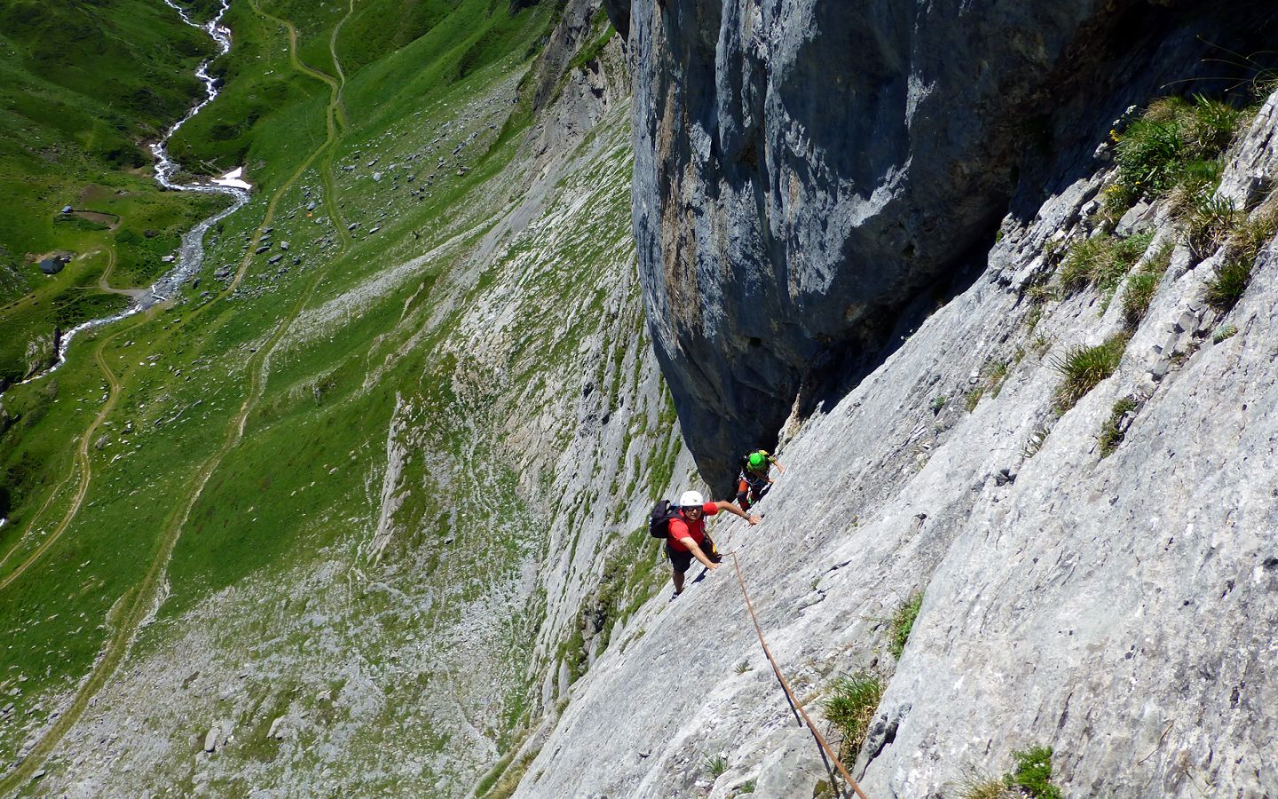 Voies naturelles d'escalade Gourette