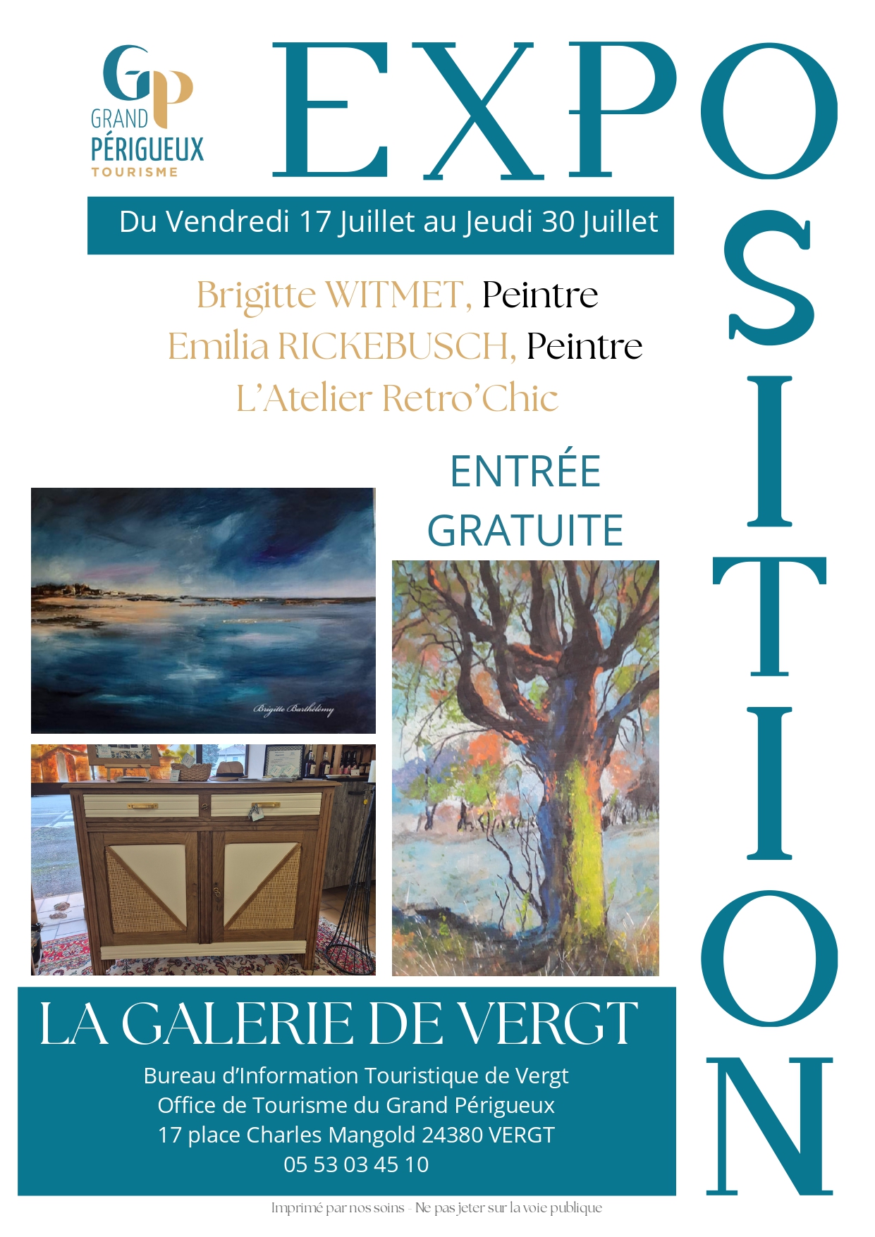 Exposition de Brigitte WITMET, Emilia RICKEBUSCH et L'atelier Retro' Chic