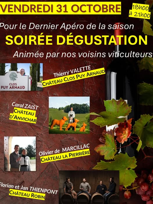 Soirée Dégustation avec nos voisins vignerons le 31 Octobre au CocciMarket