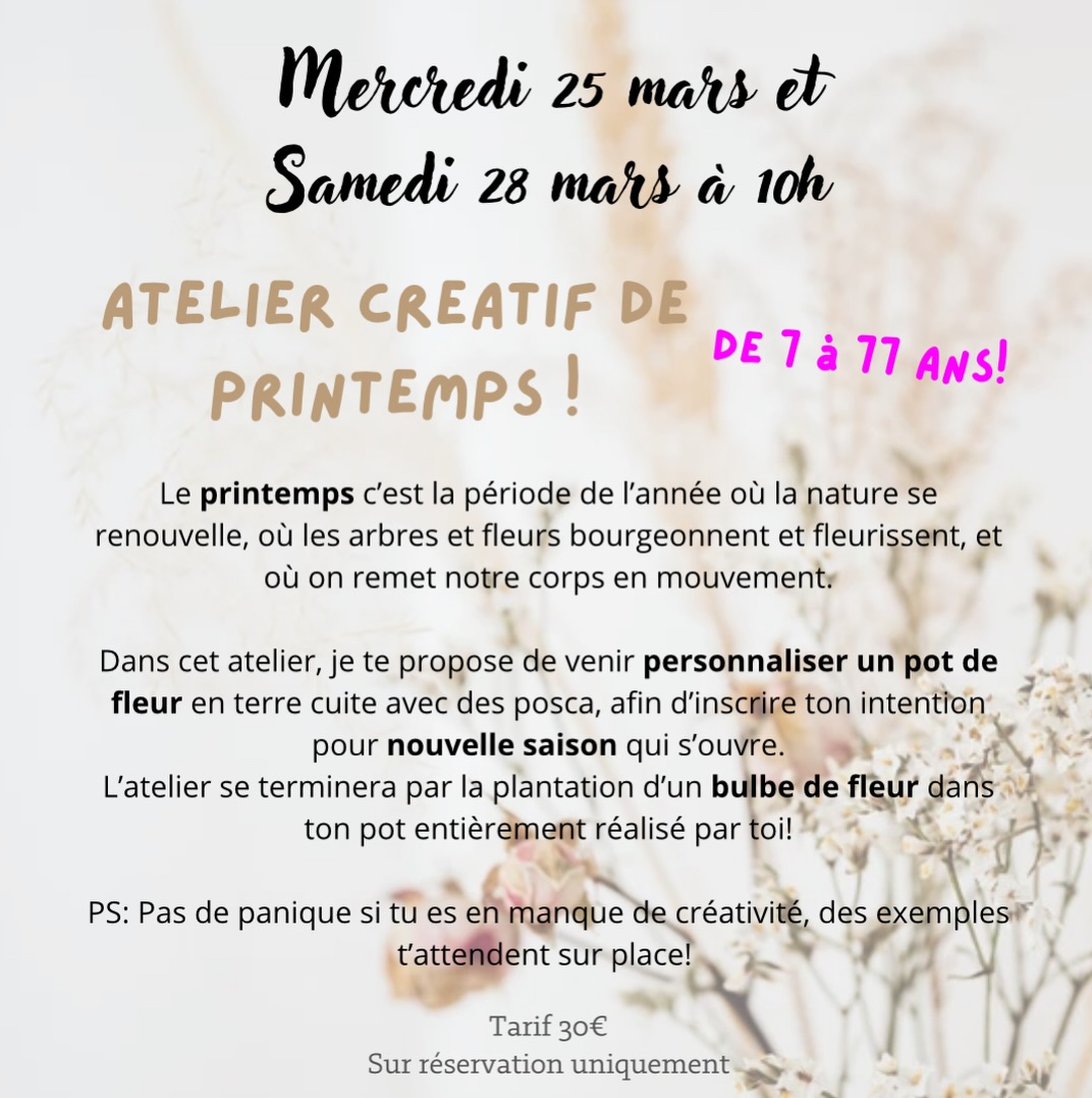 Atelier créatif de printemps ! 