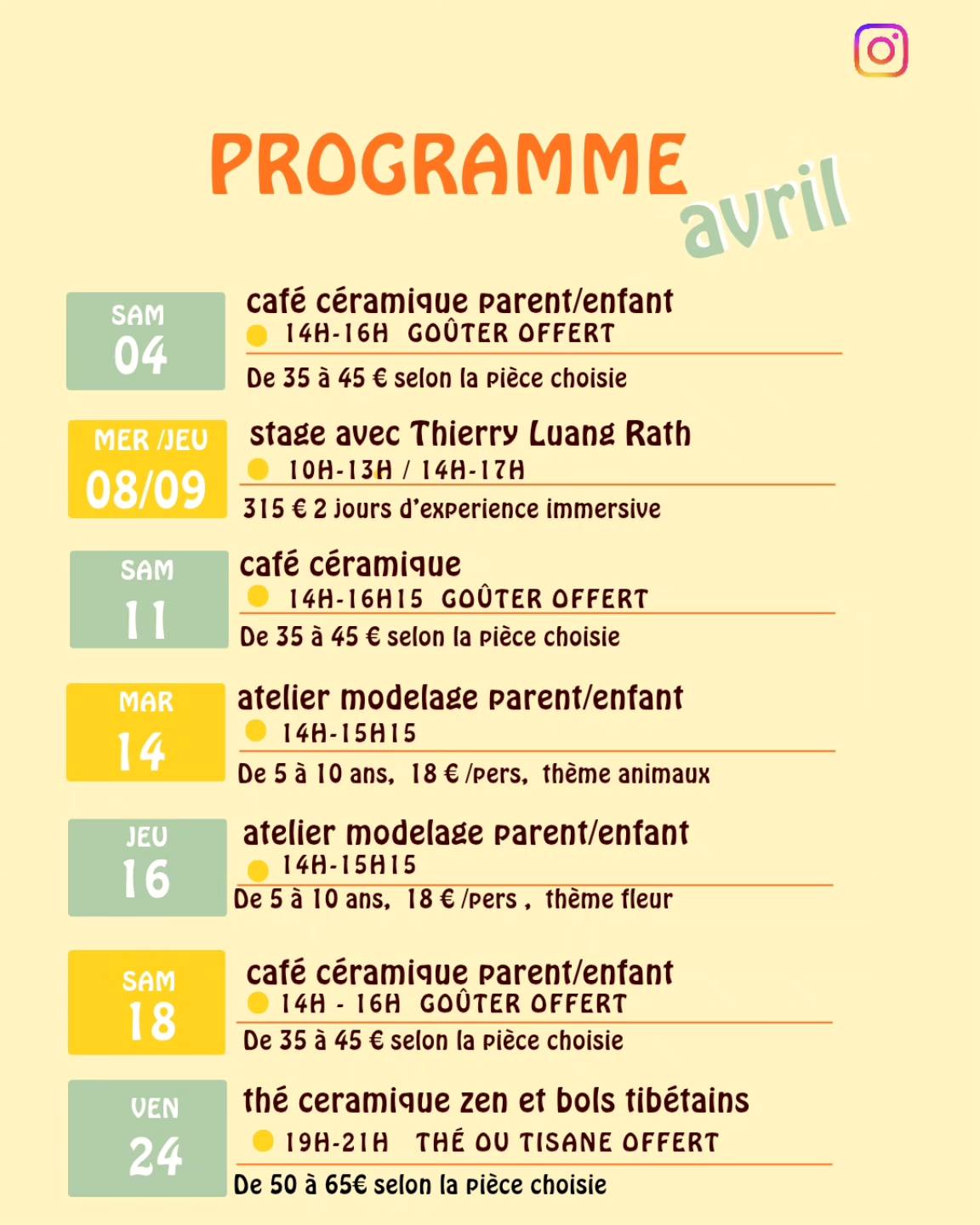 Atelier modelage parent/enfant à l'Atelier Terre Calme