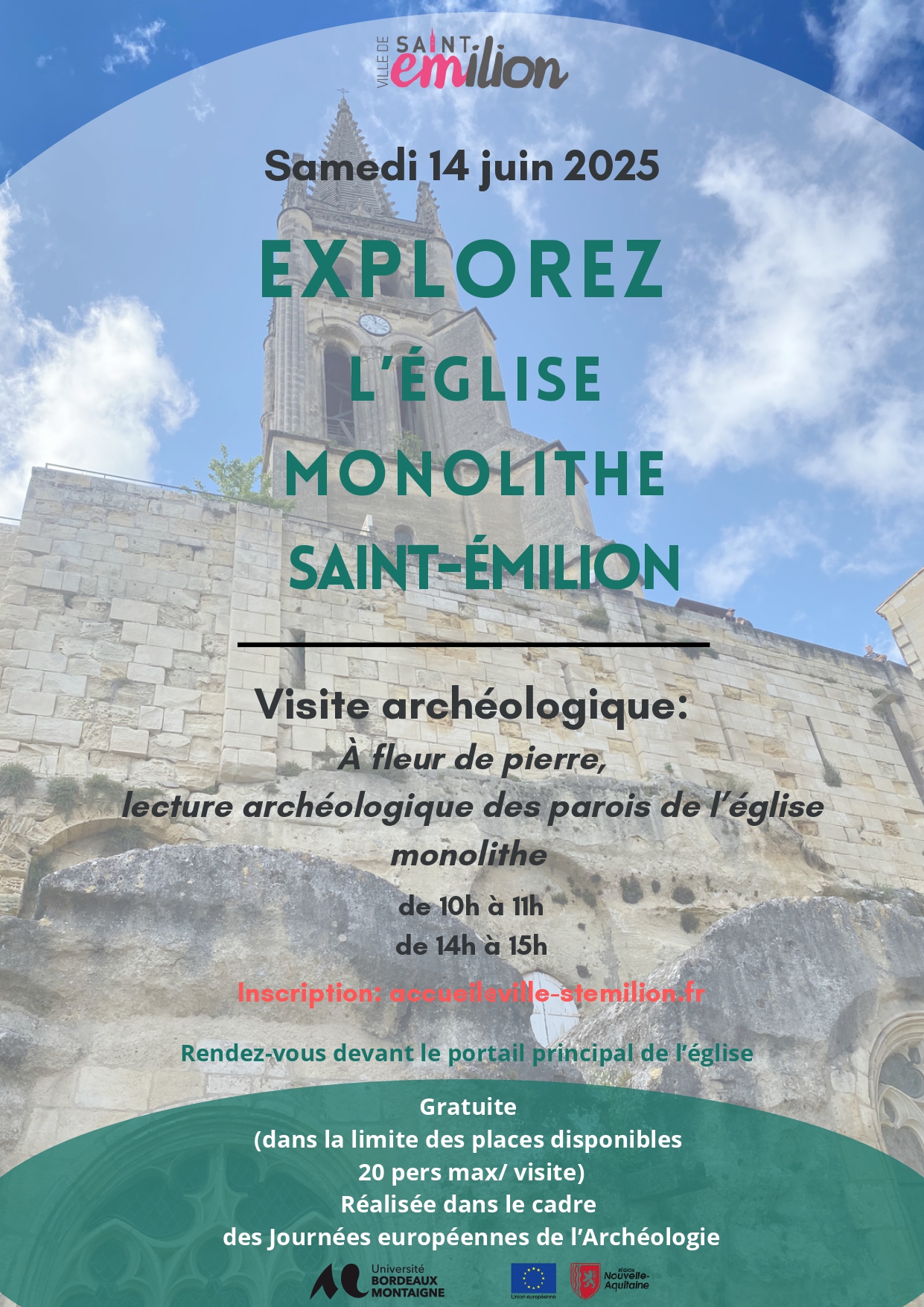 À Fleur de Pierre : lecture archéologique d’une paroi de l’église monolithe de Saint-Émilion 