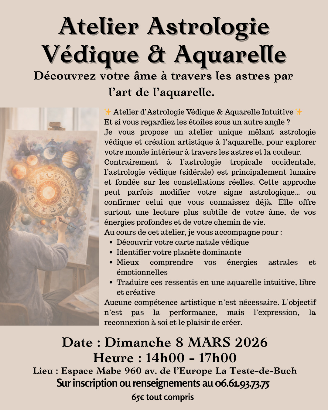 ✨ Atelier Astrologie Védique & Aquarelle Intuitive ✨