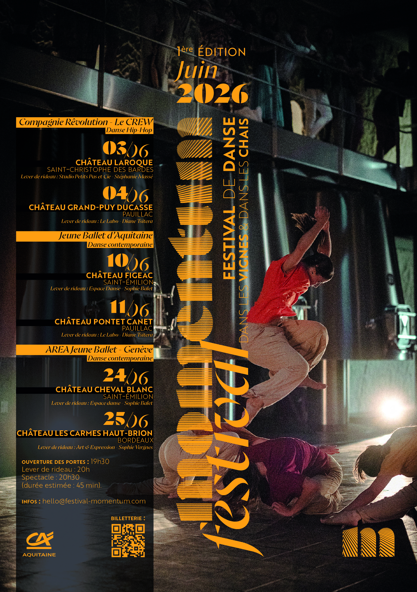 Festival Momentum - Le CREW - Château Laroque - Saint-Christophe-des-Bardes