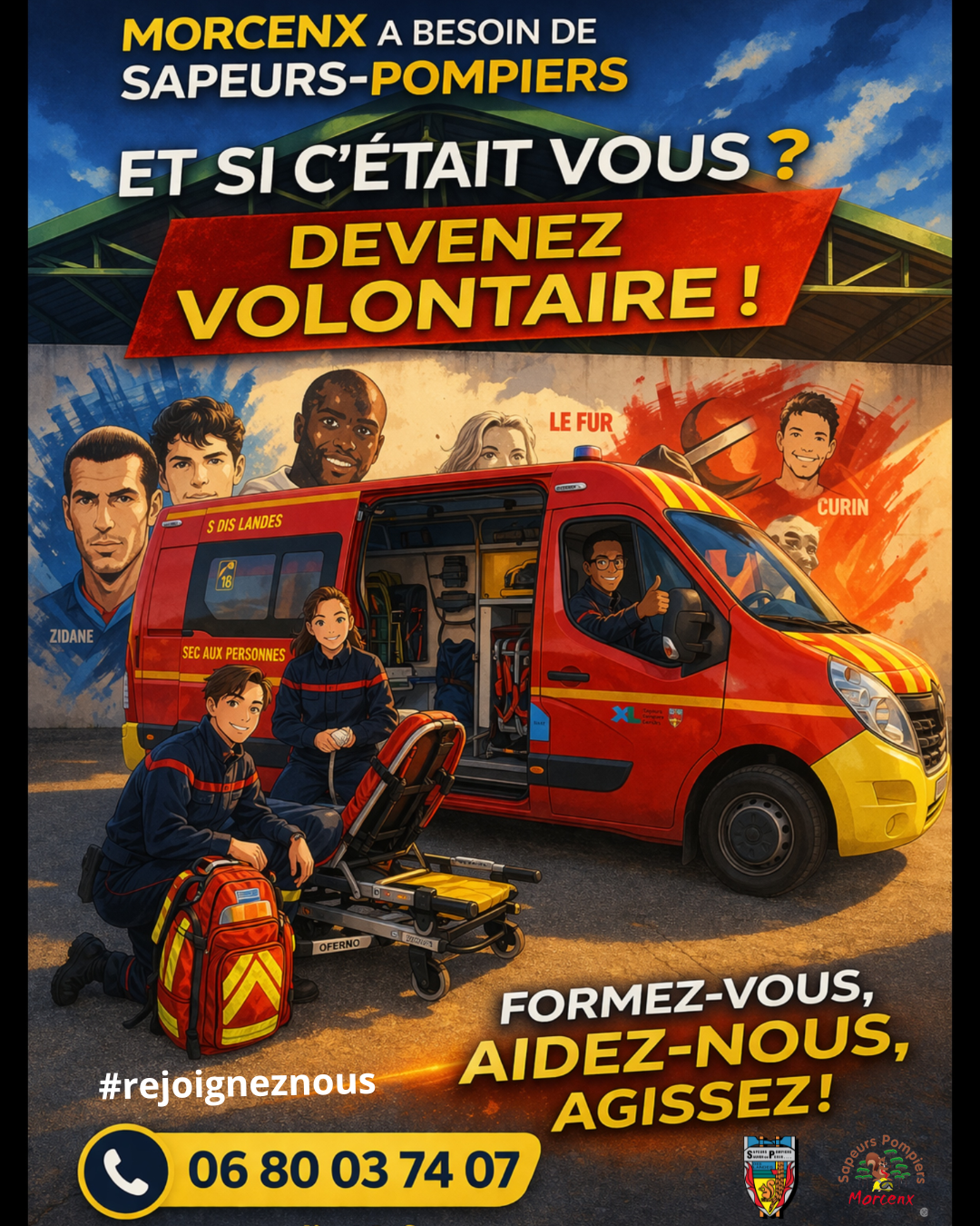 Stands de réprésentation et de promotion du volontariat des sapeurs pompiers de Morcenx