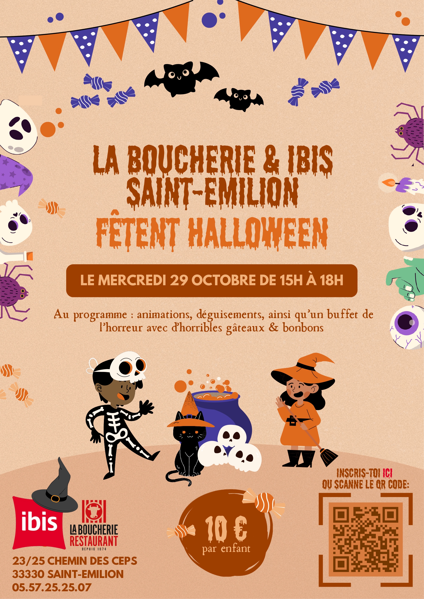 Halloween à l'hôtel IBIS et le restaurant La Boucherie à Saint-Emilion