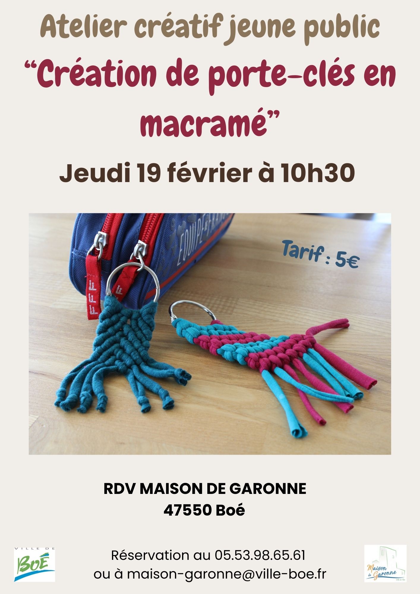 Atelier macramé jeune public