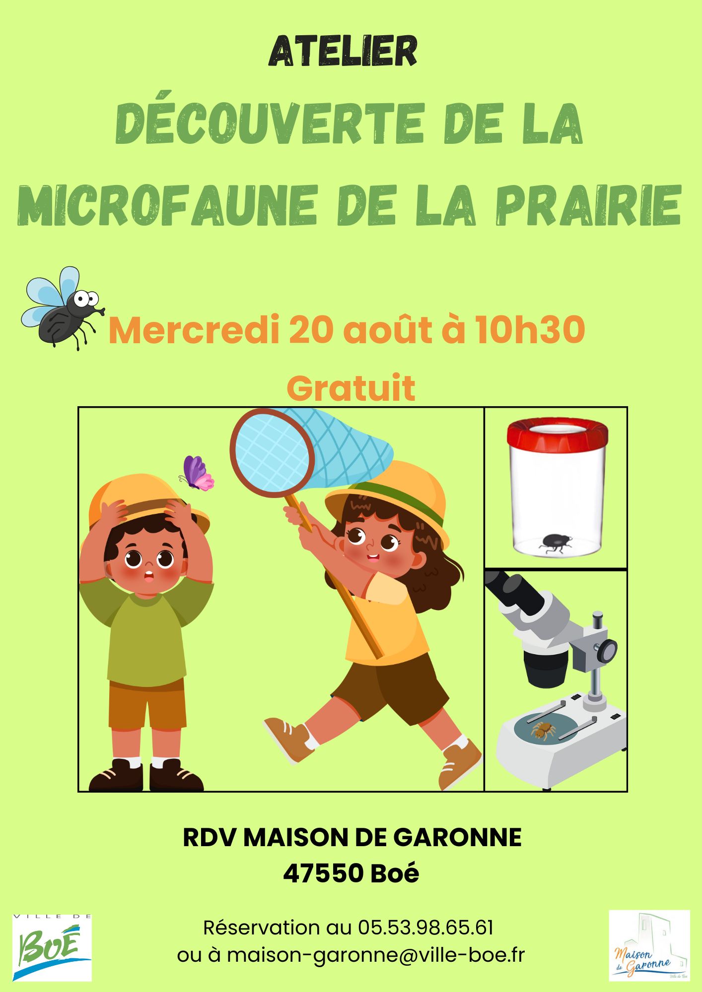 Atelier découverte de la microfaune de la prairie