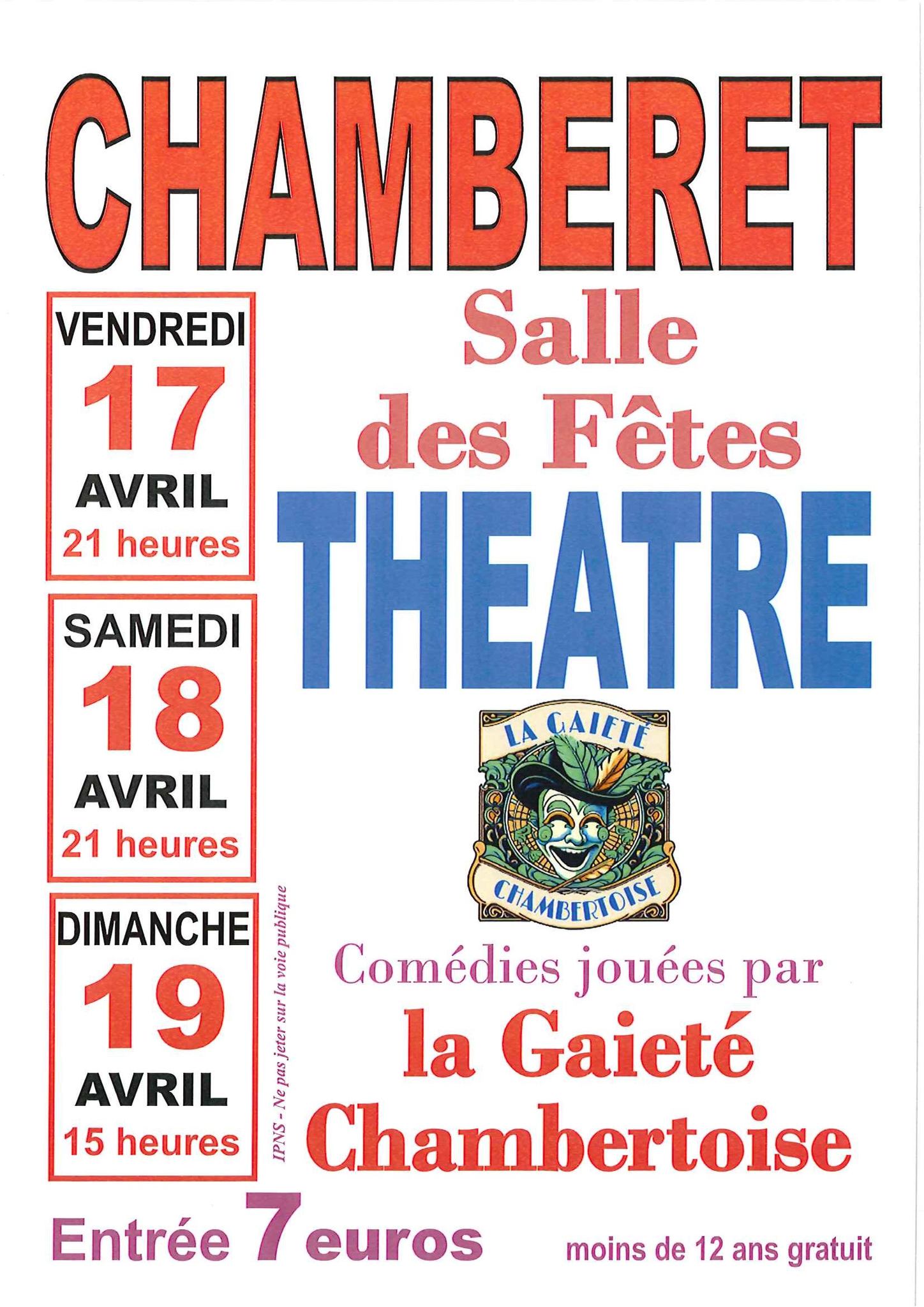 Théâtre par la Gaieté Chambertoise
