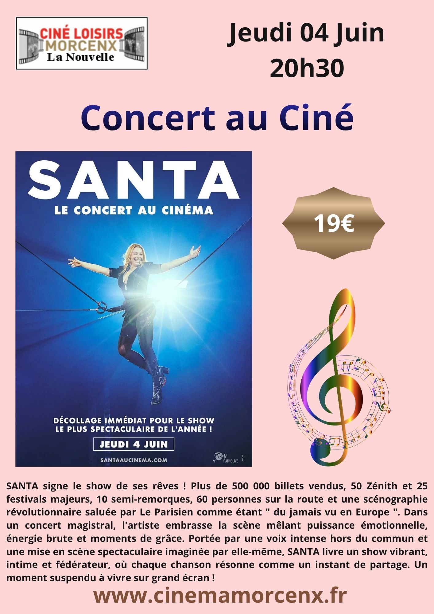 Le concert au Cinéma "SANTA"