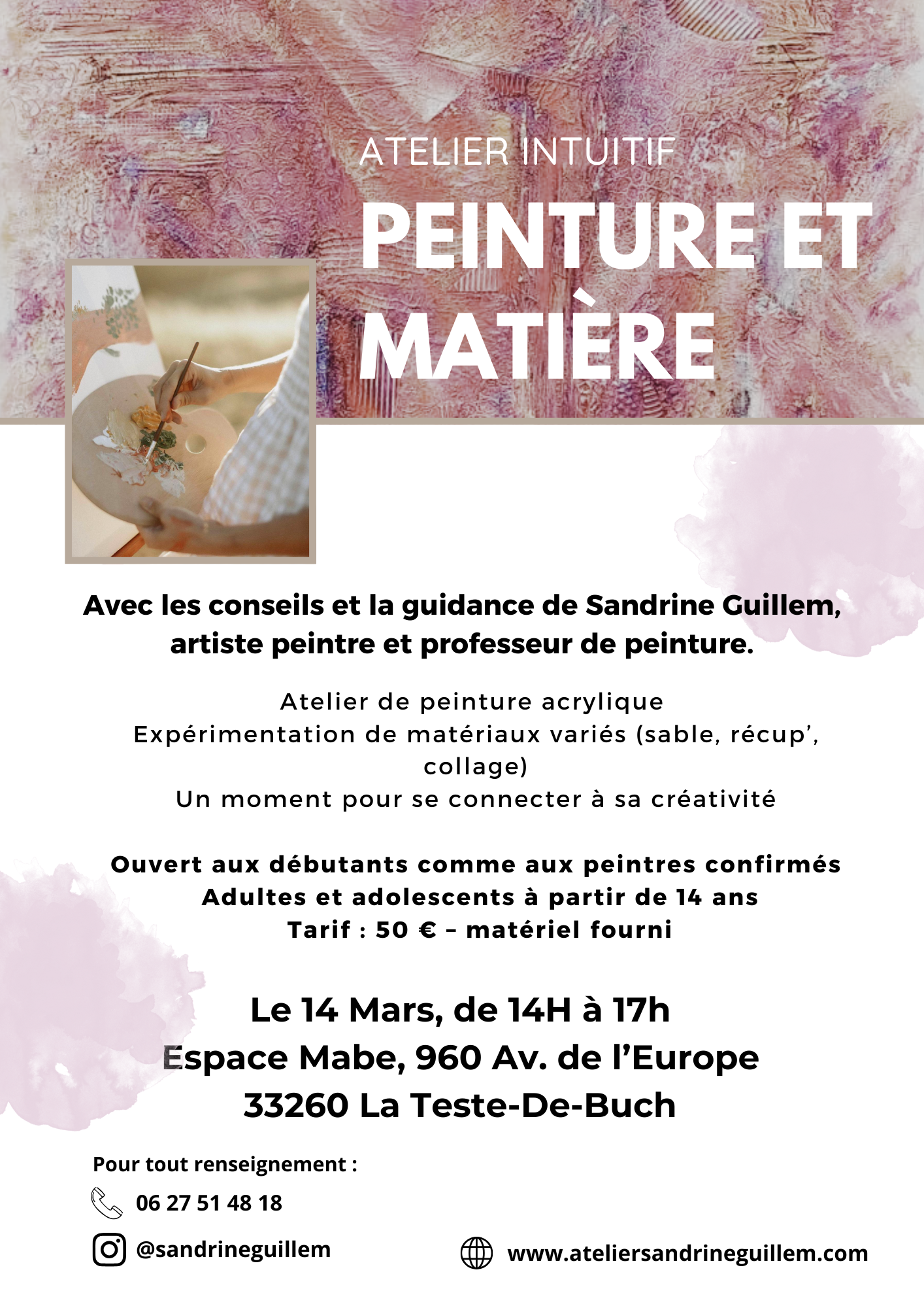 Atelier intuitif peinture et matière
