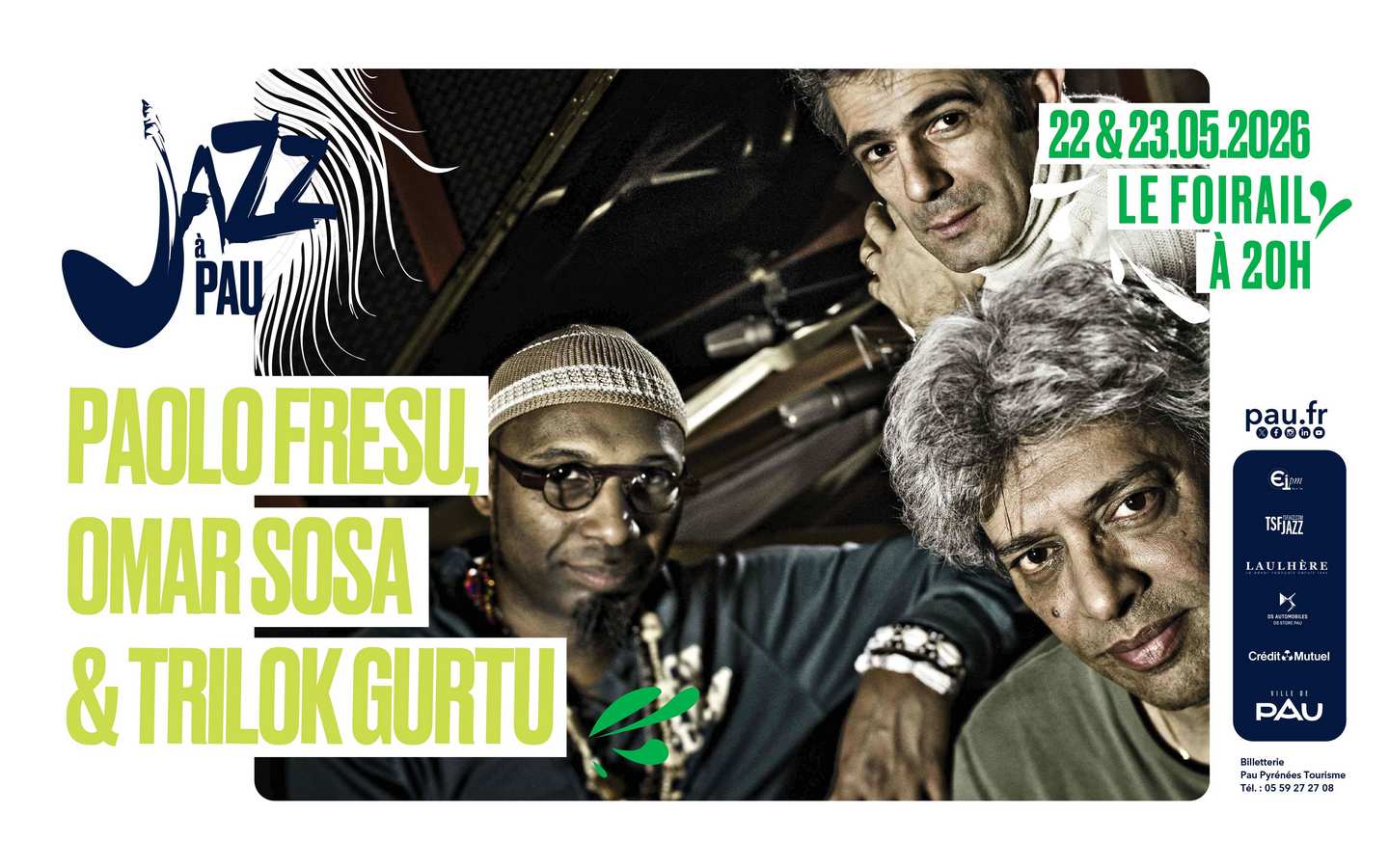 Saison de "Jazz à Pau" : Paolo Fresu, Omar Sosa & Trilok Gurtu