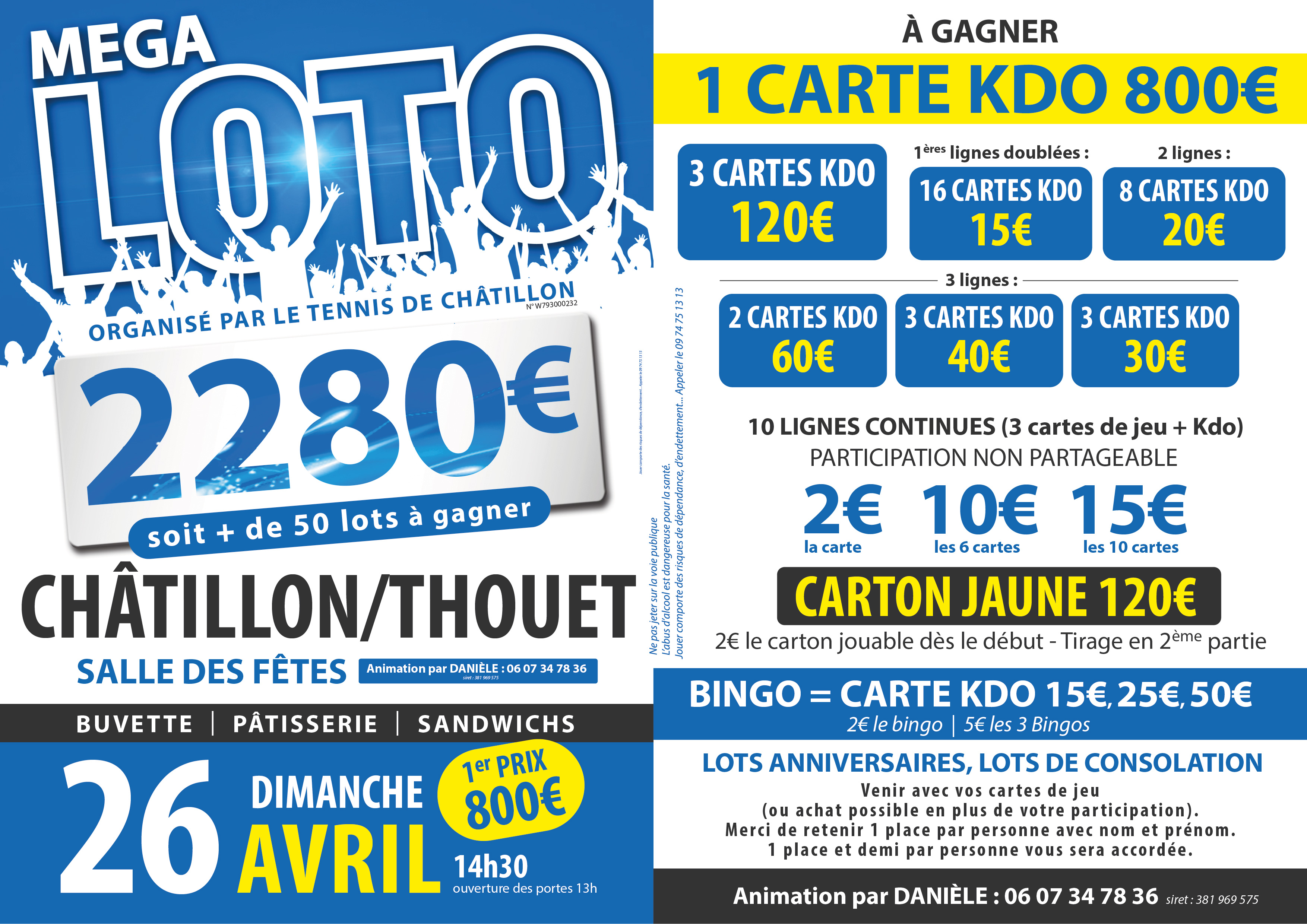 Mega loto du Tennis club de Châtillon-sur-Thouet