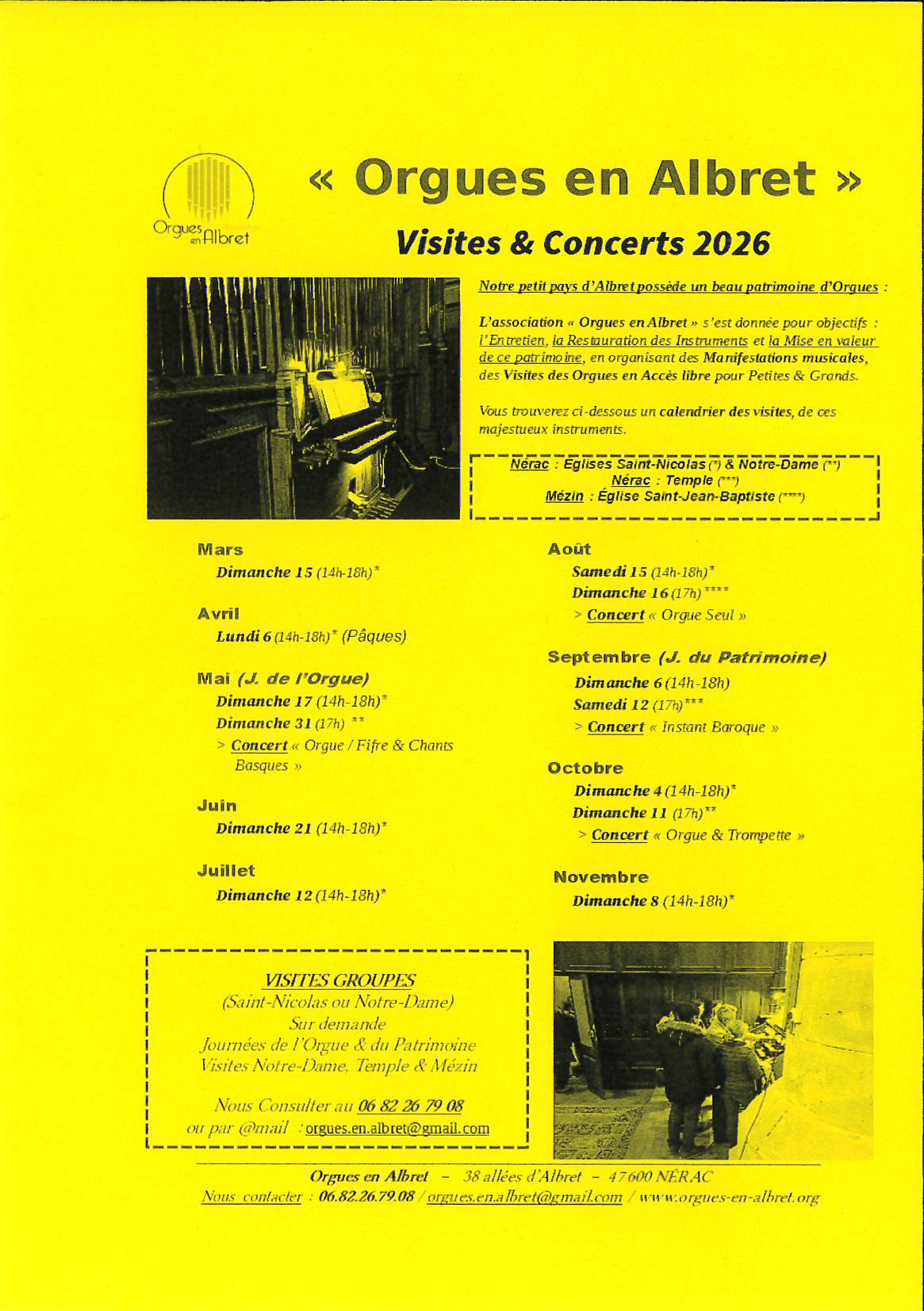 Orgues en Albret - Concert "orgue seul"