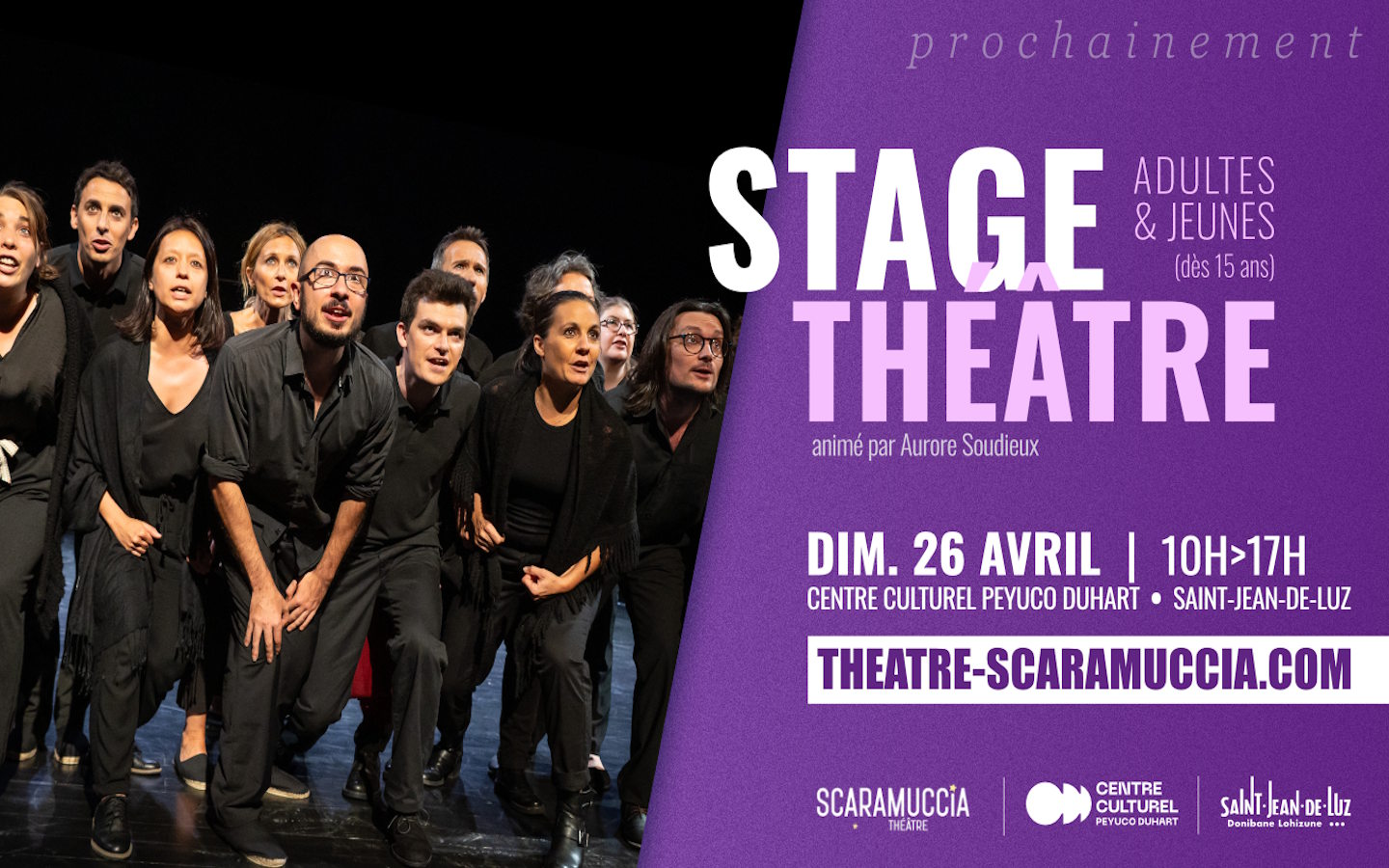 Stage de théâtre pour adultes et jeunes (dès 15 ans)