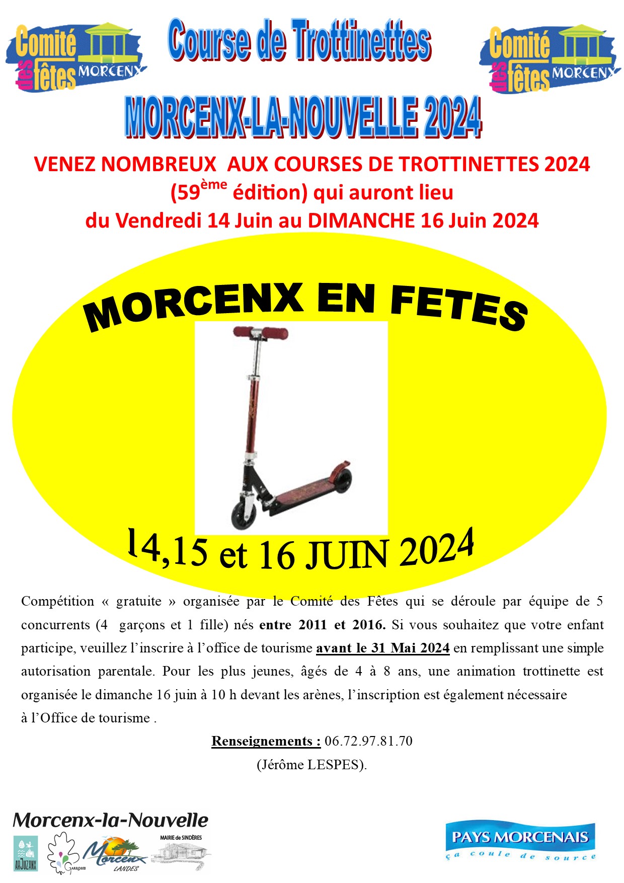 Fêtes locales - Morcenx-la-Nouvelle Course de trottinettes  2024