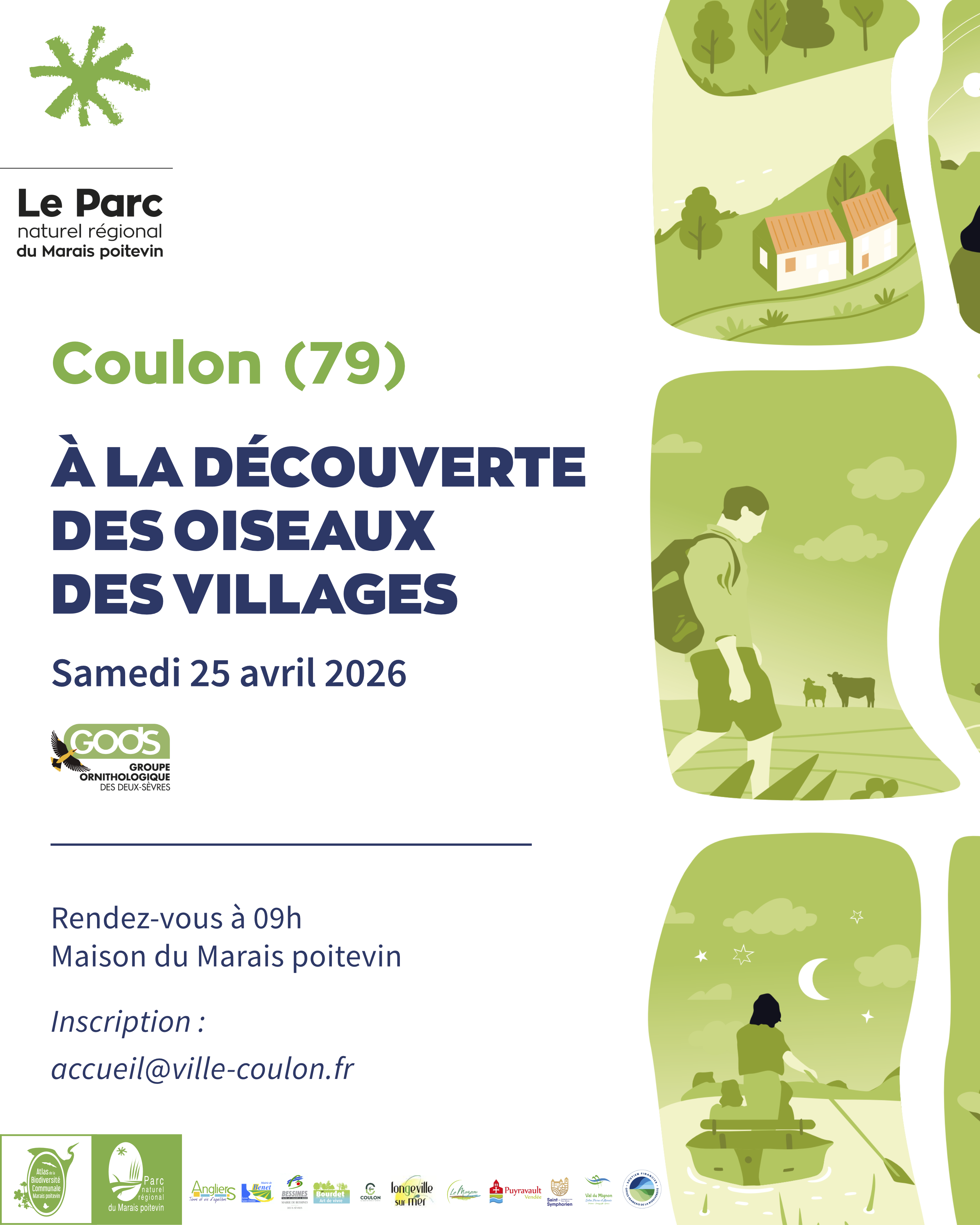 Balade nature "Découverte des oiseaux des villages" à Coulon