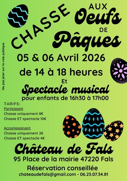 Chasse aux oeufs - château de Fals - Pâques