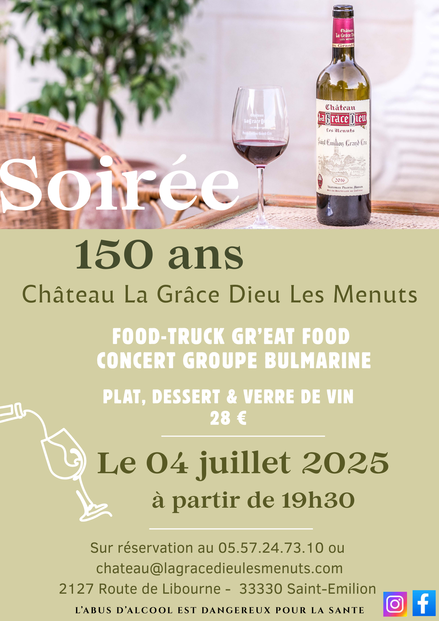 Soirée 150 ans Château La Grâce Dieu Les Menuts