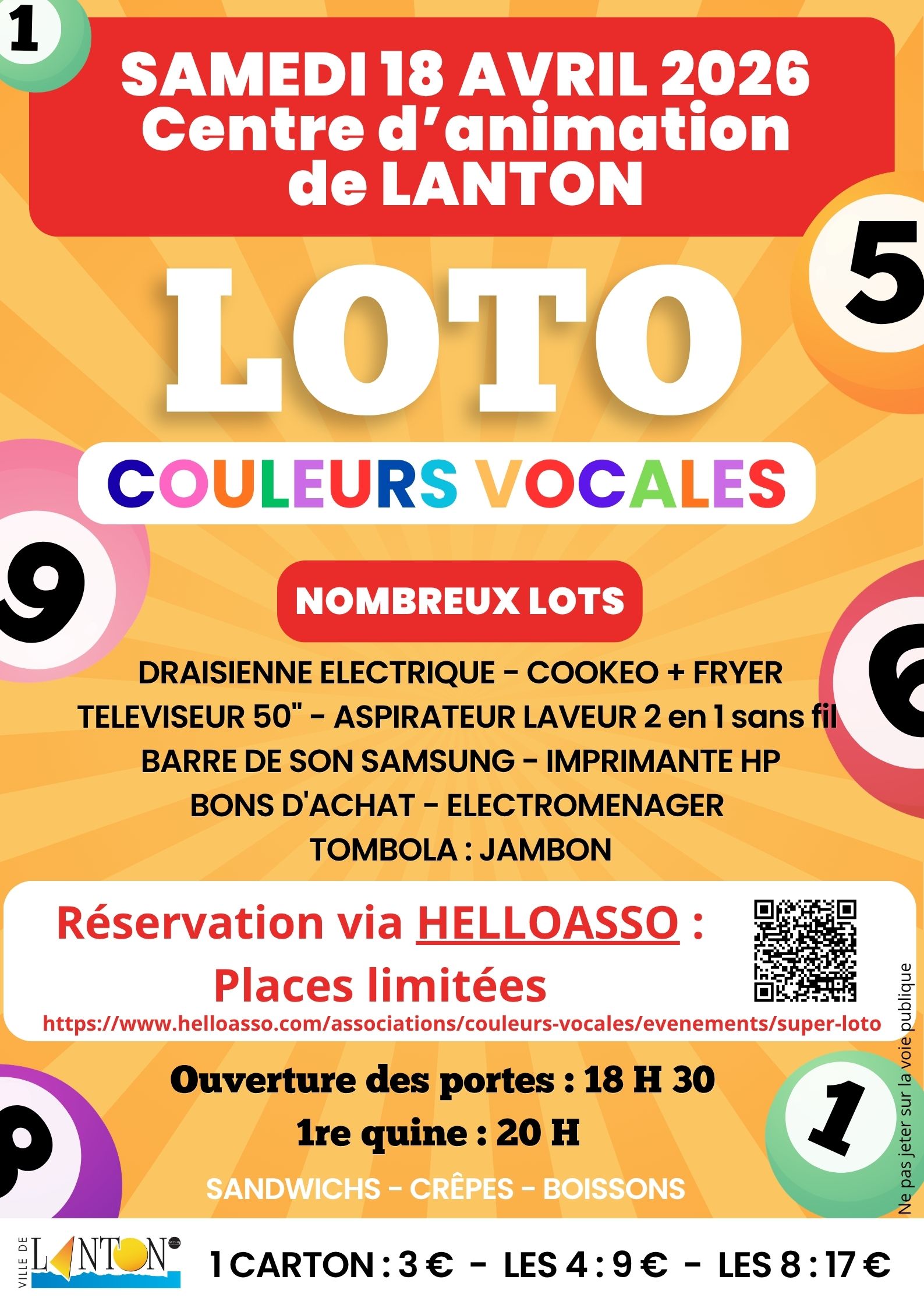 Loto de l'association Couleurs Vocales